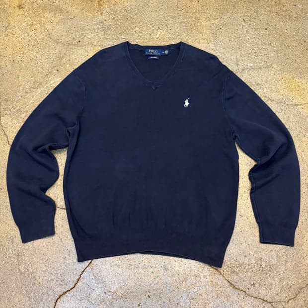 90s USA 빈티지 폴로랄프로렌 브이넥 봄 니트 