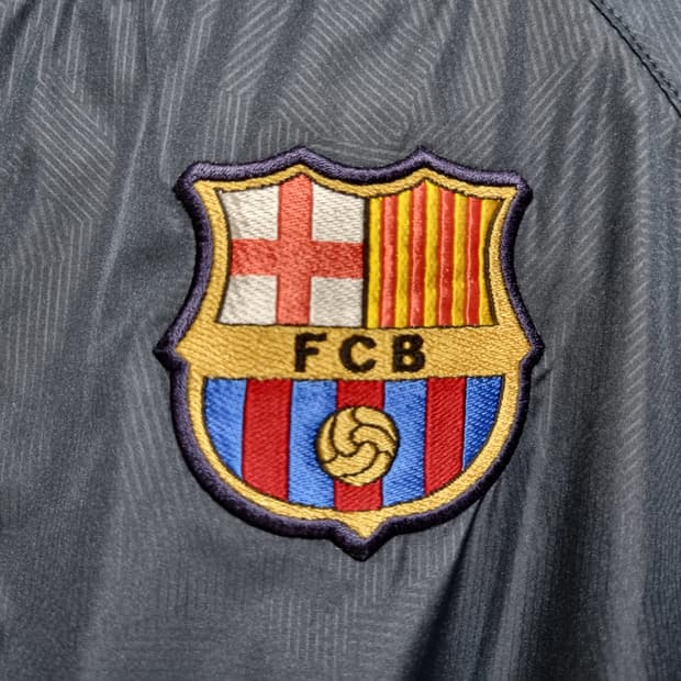 남성 빈티지 00's 나이키 FC 바르셀로나 FCB 바람막이 자켓 축구복