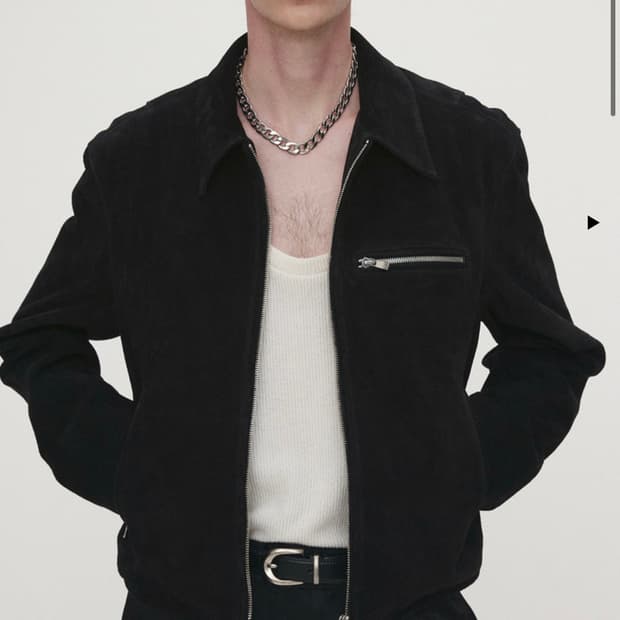 토니웩 스웨이드 집업 블루종