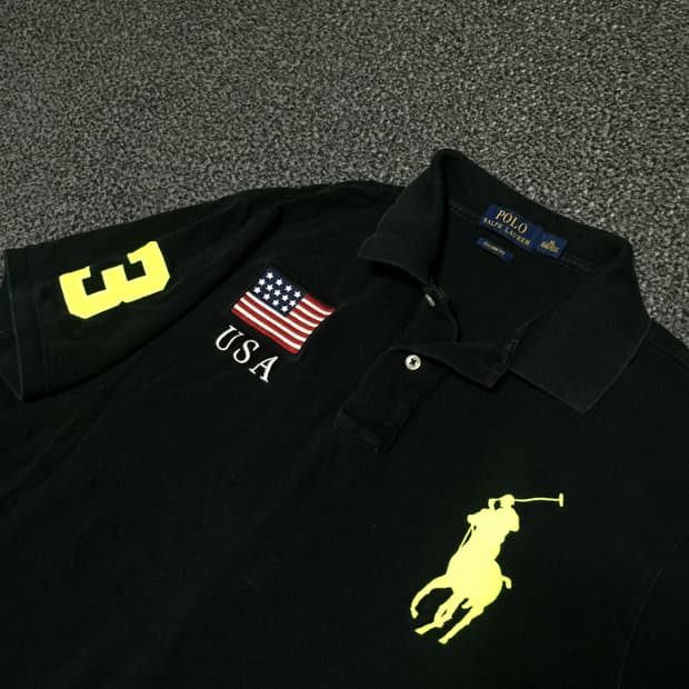 폴로 랄프로렌 빅포니 성조기 반팔 카라티 XL