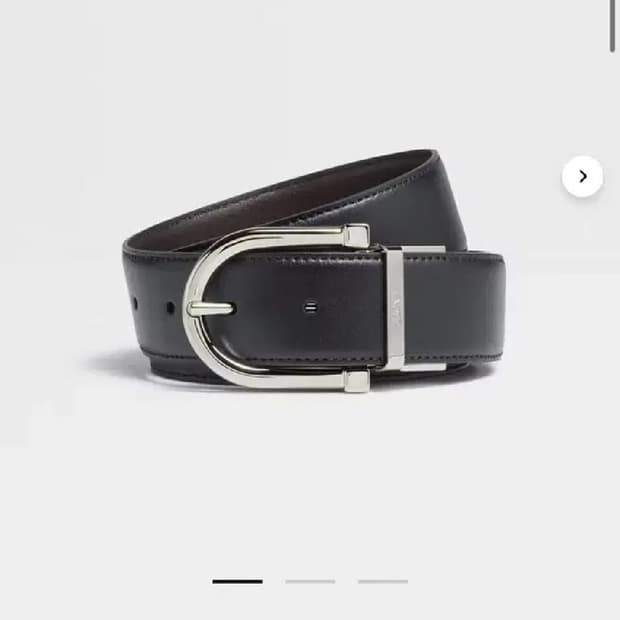 [제냐 Zegna] 블랙/다크 브라운 리버서블 레더 벨트