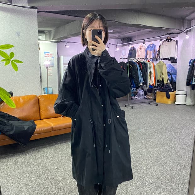 베이스모먼트 블랙 피쉬테일 야상 자켓 B4500