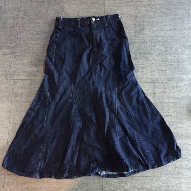 Lee 리 하구미모리걸 할메카지 퍼퓰럼 a핏 데님롱스커트