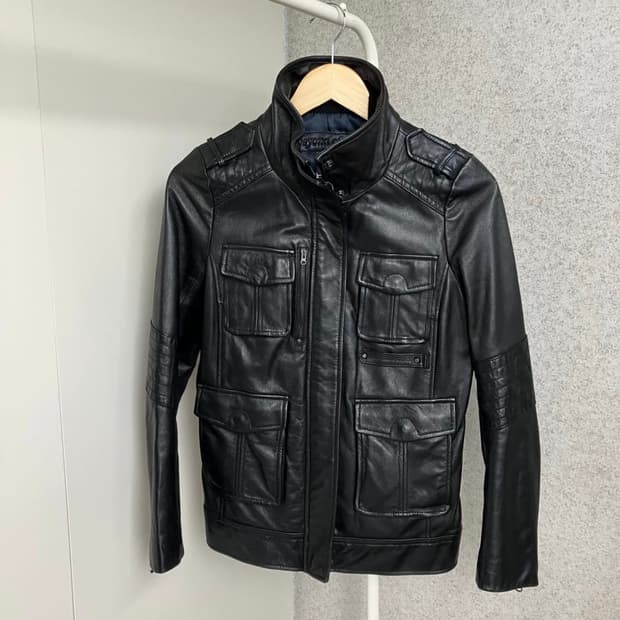 빈티지 레더 자켓 블랙