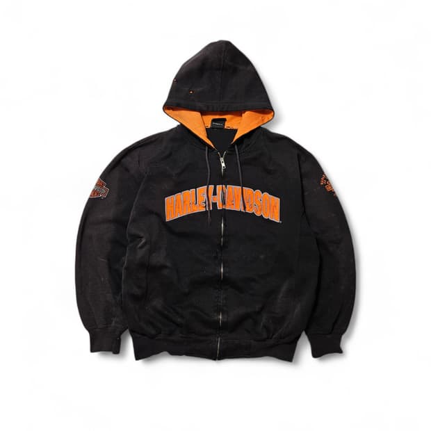 할리데이비슨 하드페이딩 데미지 후드집업 L