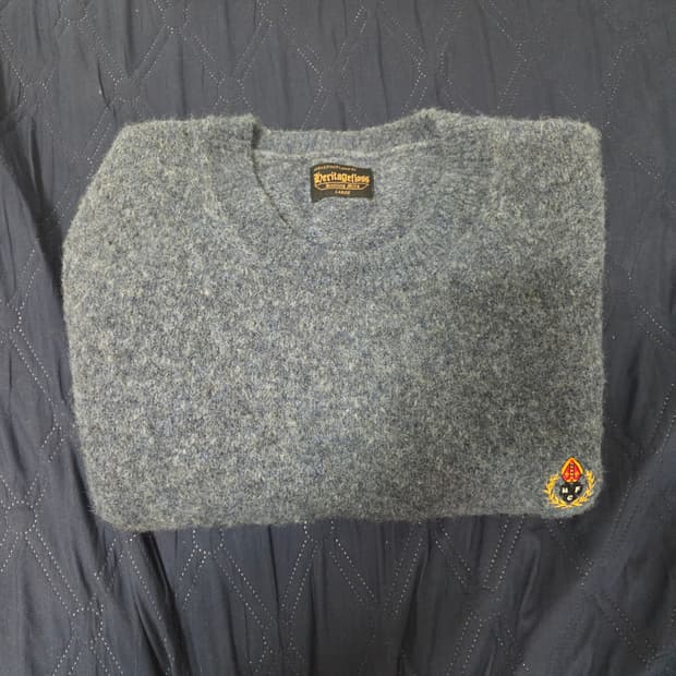 헤리티지플로스 모헤어 크루넥 니트 블루 L 팝니다