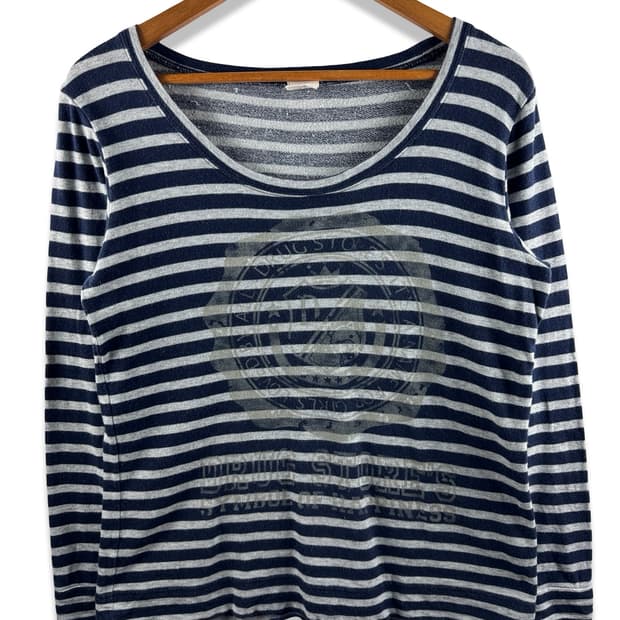 JPN Y2K 드럭스토어 스트라이프 롱슬리브2859