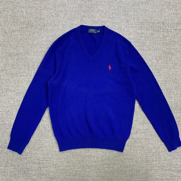 폴로 랄프로렌 브이넥 니트 블루 S