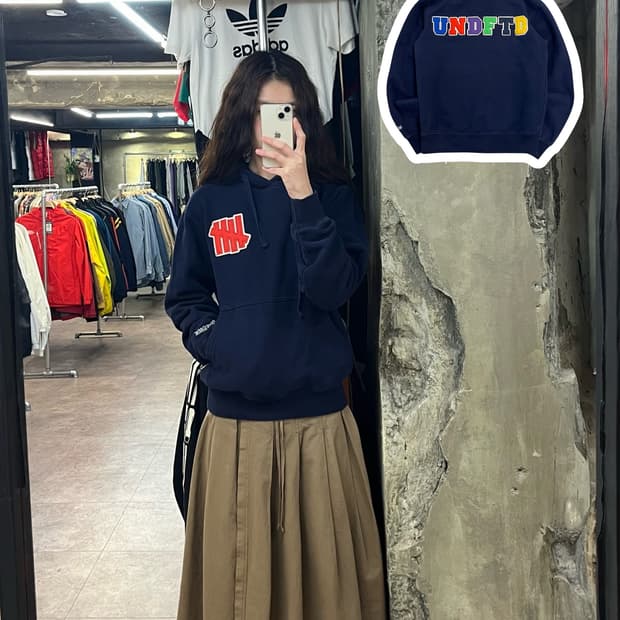 언디핏 언디피티드 후드티 네이비 S #csz2314