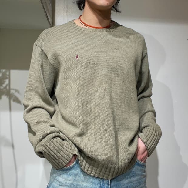 Polo Ralph Lauren 에메랄드 카키 코튼 니트 