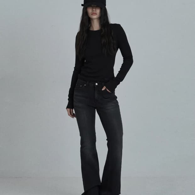 ODOR 오도어 Vintage raw jean in black 1size