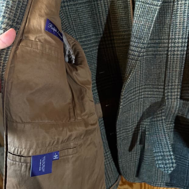 랄프로렌 퍼플라벨 노포크 트위드 벨티드 자켓