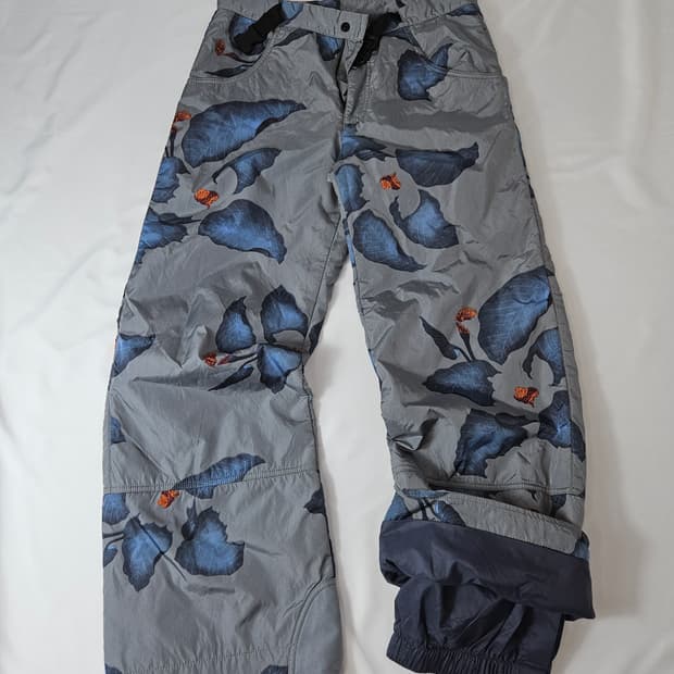 KENZO 겐조 카고 메탈릭 패디드 플라워 스키팬츠 벨트 50 빈티지