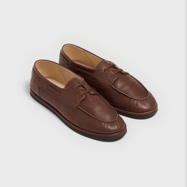 SOFT LEATHER DECK SHOES (BROWN)