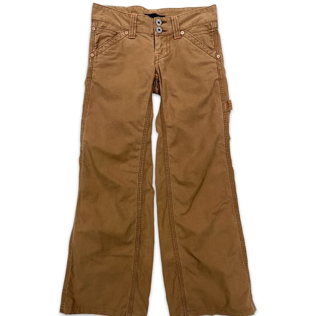빈티지 Johnbull 라이트 브라운 로우라이즈 와이트 부츠컷 팬츠