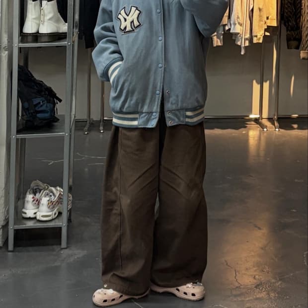 WWS MLB 양키스 라이트블루 울 바시티자켓 A2930