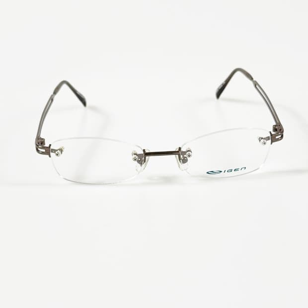IGEN 무테 스퀘어 메탈 프레임 빈티지 안경