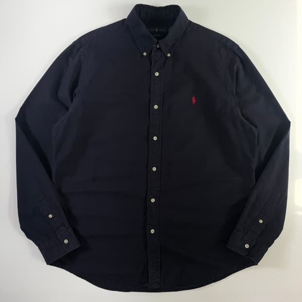 Polo 폴로 랄프로렌 네이비 옥스포드 레드 포니 셔츠-#원윜구매가능  