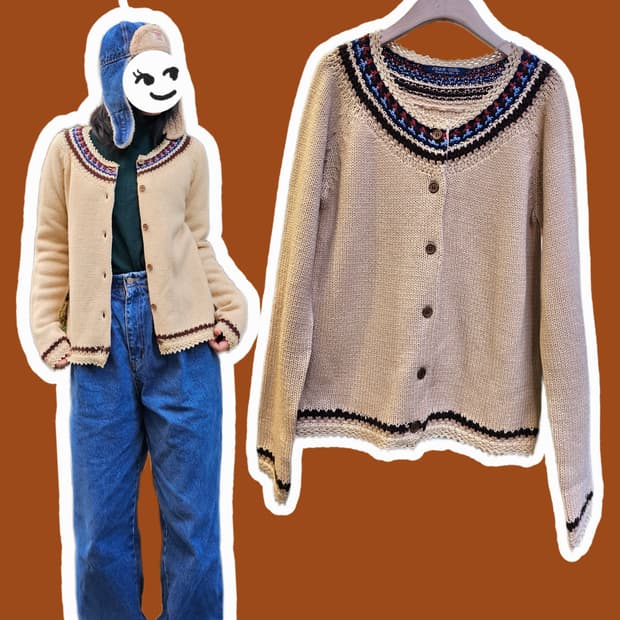 Jean-cox 에스닉 울 가디건