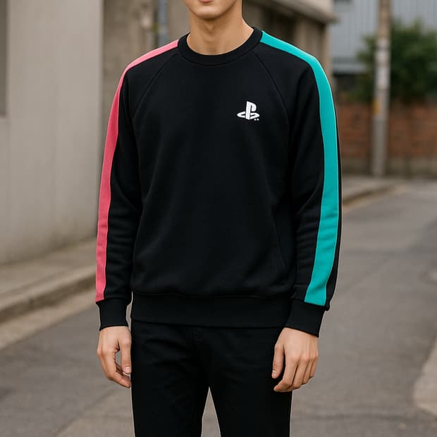 GU X 플레이스테이션 PS 블랙 컬러 스웻셔츠_S