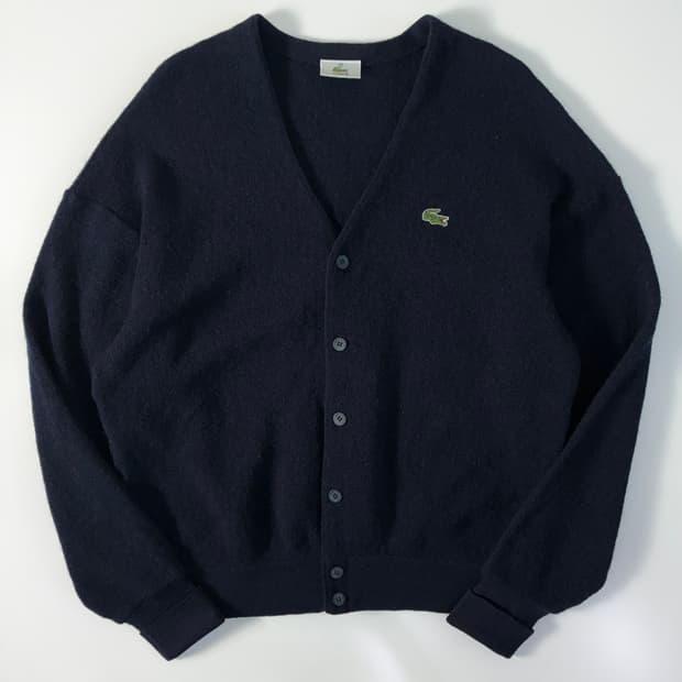 Lacoste 라코스테 퓨어울 로고자수 울 니트 가디건