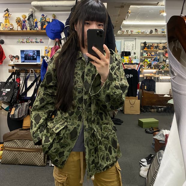 60s korea army 밀리터리 카모 셔츠