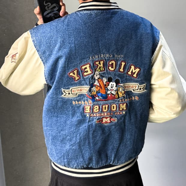 디즈니스토어 미키마우스 데님 바시티 자켓