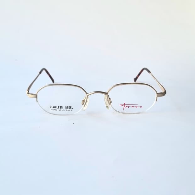 데드스탁 미니멀 클래식 하프림 골드 안경테 750