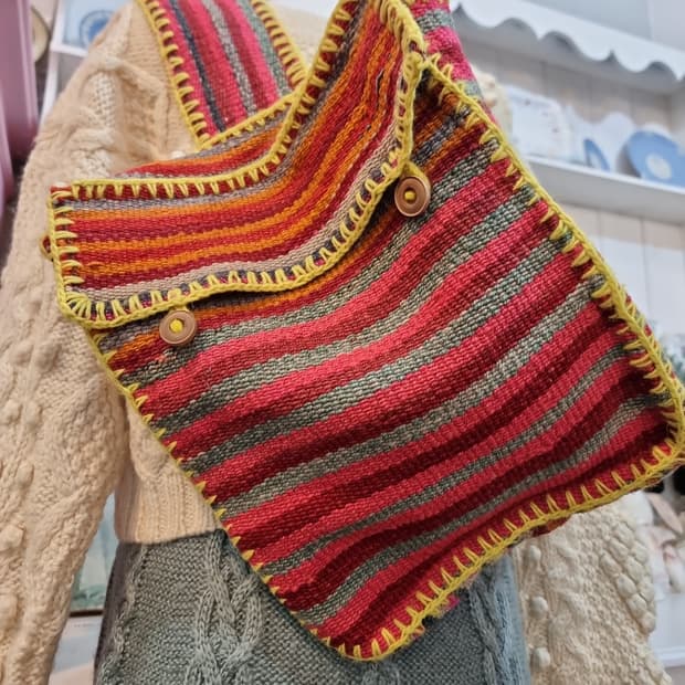 핸드메이드 스트라이프 백팩