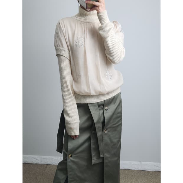 눈꽃 레이어드 니트탑