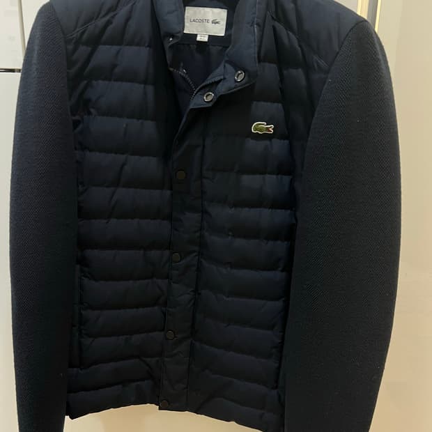 라코스테 네이비 니트패딩 L