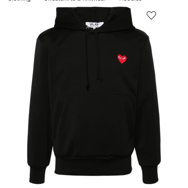 그냥씹 급처)꼼데가르송 레드하트 와펜 베이직 후드티