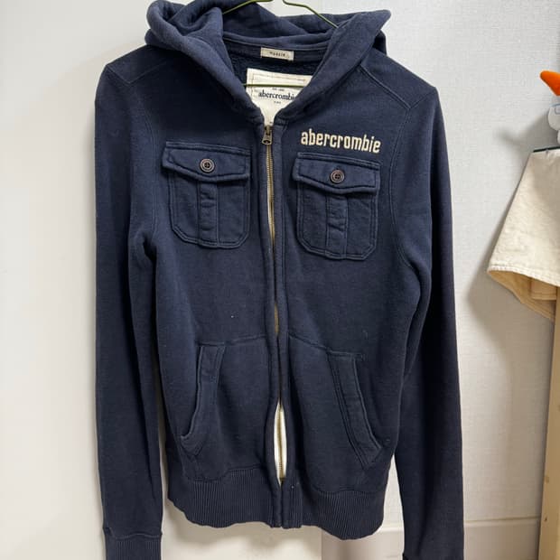 아베크롬비 포켓 네이비 후드집업
