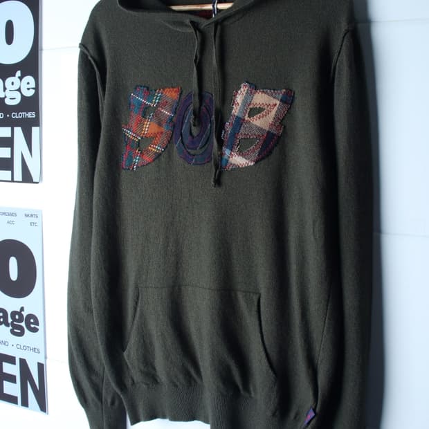 (XL-2XL) 비오비 후드티셔츠 새상품 체크 빅로고 그린-H36209