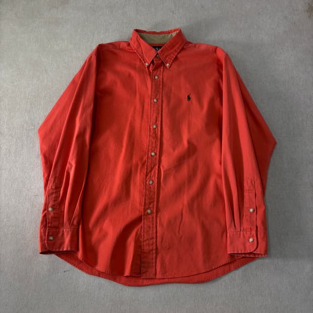 105 폴로랄프로렌 코튼 오렌지 셔츠 