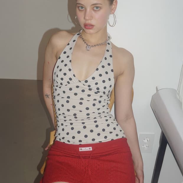 [M] 스컬프터 Dot Halter Top Raw