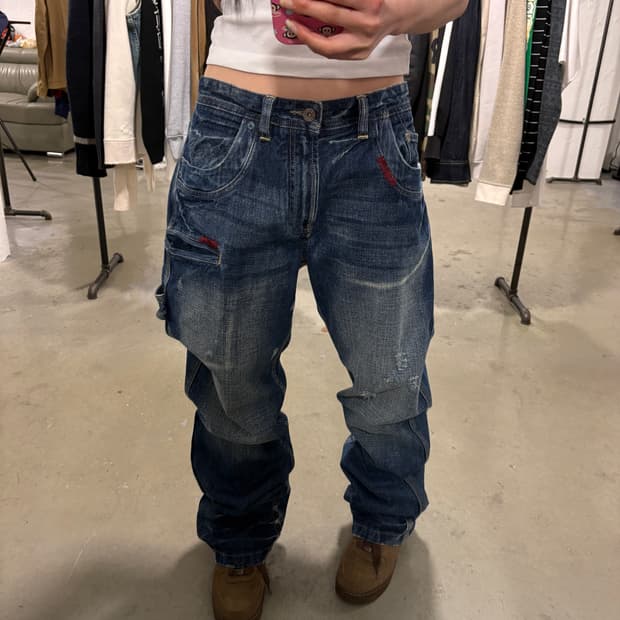 빈티지 워싱 데님팬츠