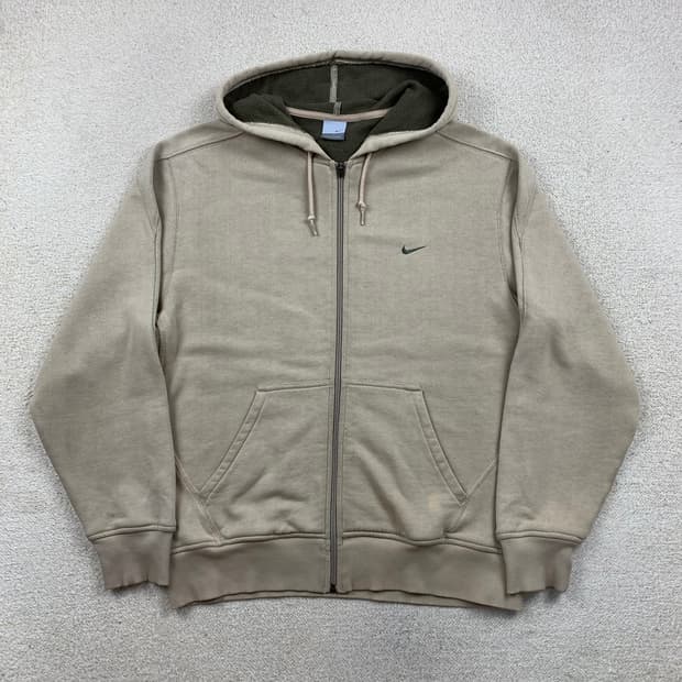 00‘s 나이키 재팬 스우시로고 카키 후드집업
