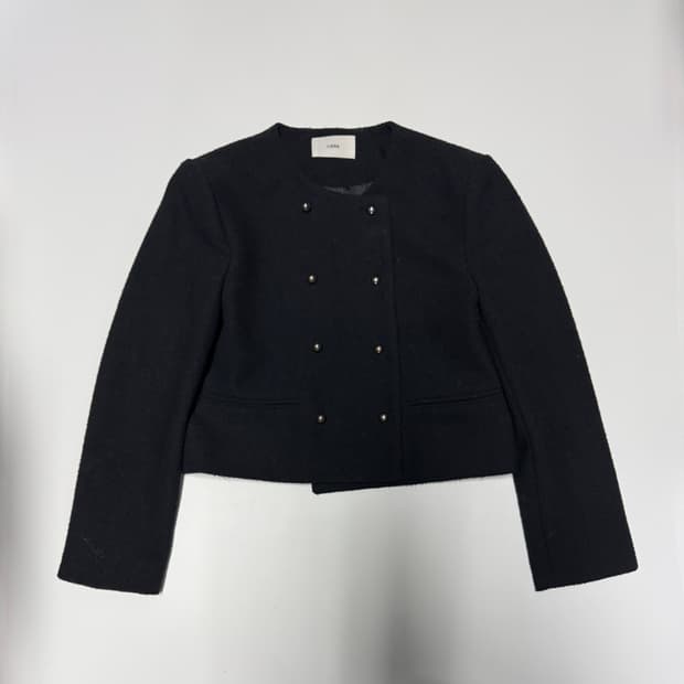 여성 리브레 LIBRE 미니멀 더블 크롭 자켓 S 블랙