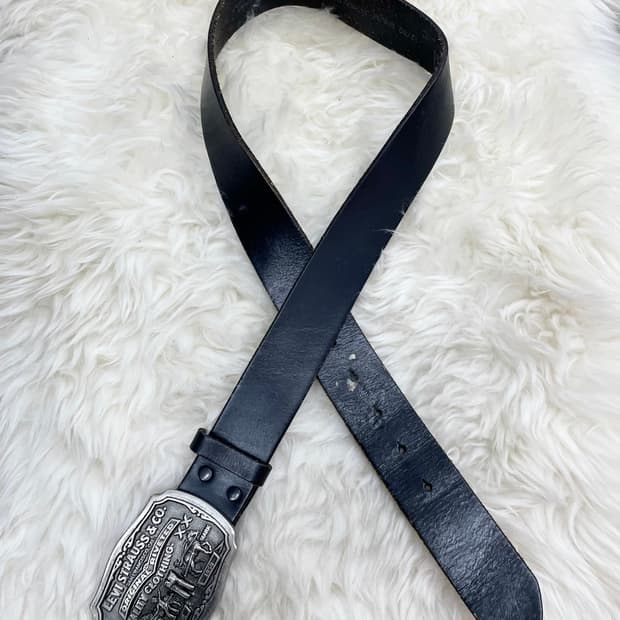 리바이스 리얼레더 로고 버클 벨트