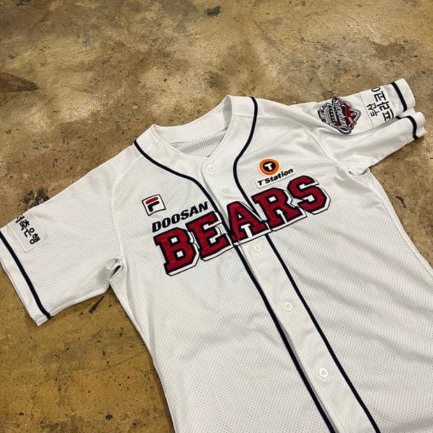 [정품] 두산베어스 휠라 홈 유니폼 89 공필성 마킹 싸인 b18