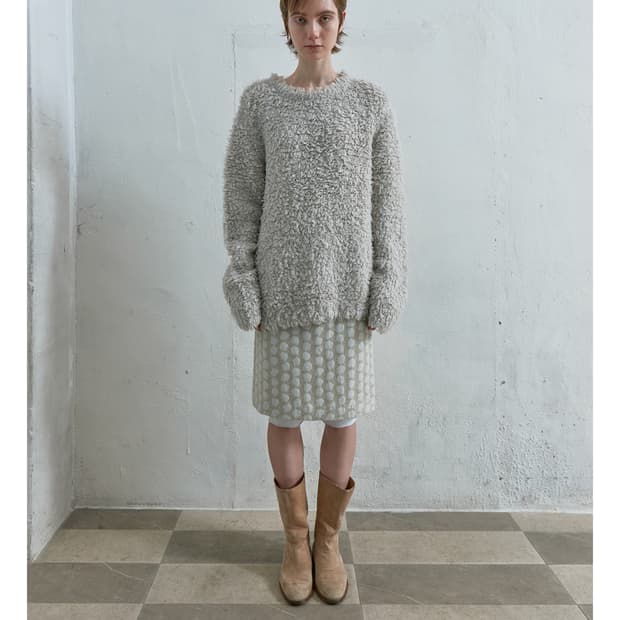 낫띵에브리띵  PEBBLE JACQUARD MIDI SKIRT