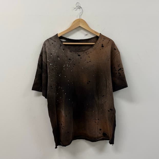 Trashed vintage rust distressed tee