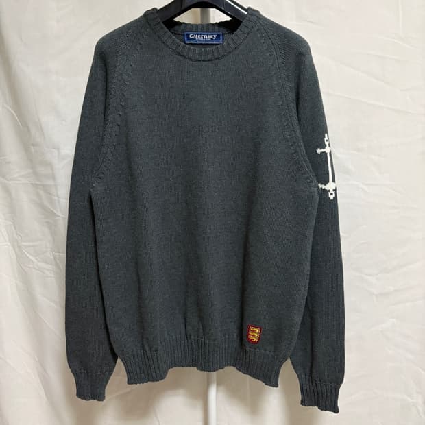 건지울른스 피셔맨 크루넥 니트 / 차콜, XL