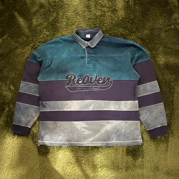 [XL] 리오버 올드스쿨 코튼 럭비 롱슬리브 핸드 다잉