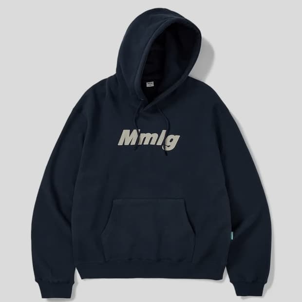 새상품(S) MMLG 87mm 로고 후드티 네이비