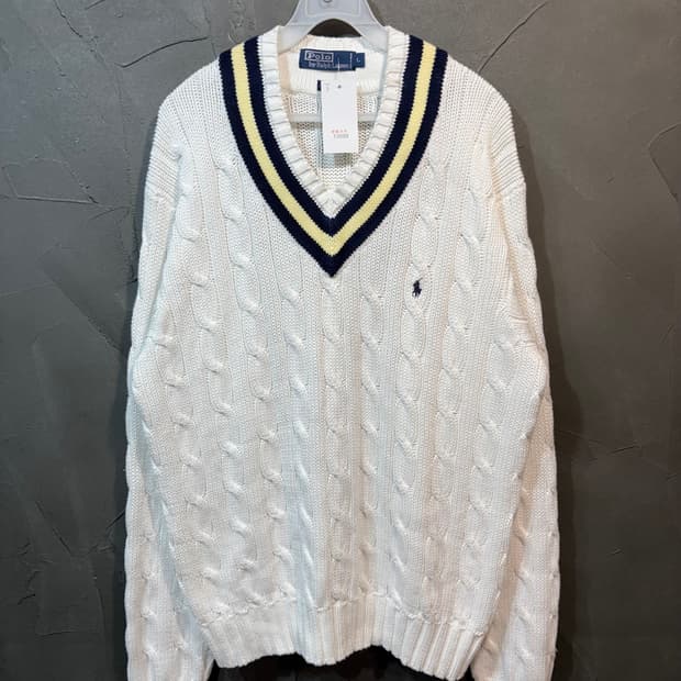 [L] POLO 폴로 랄프로렌 브이넥 꽈베기 니트