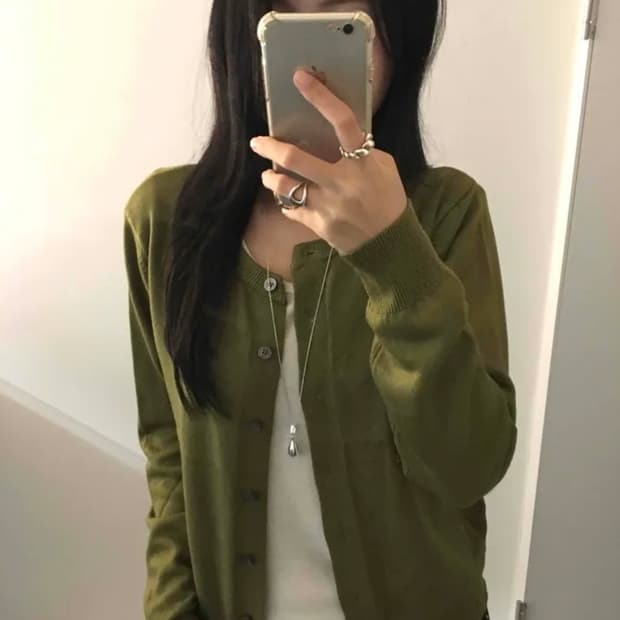 카키빈티지가디건