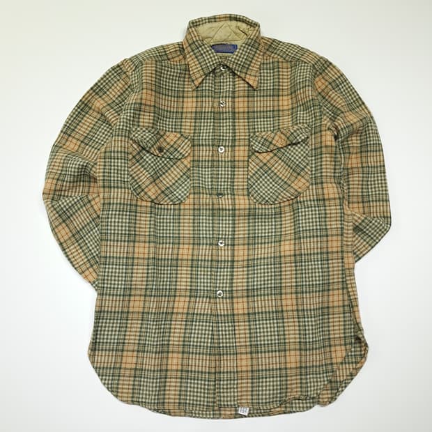 CK035 M 펜들턴 80s 미국판 버진울 클래식 체크 그린 셔츠 남방