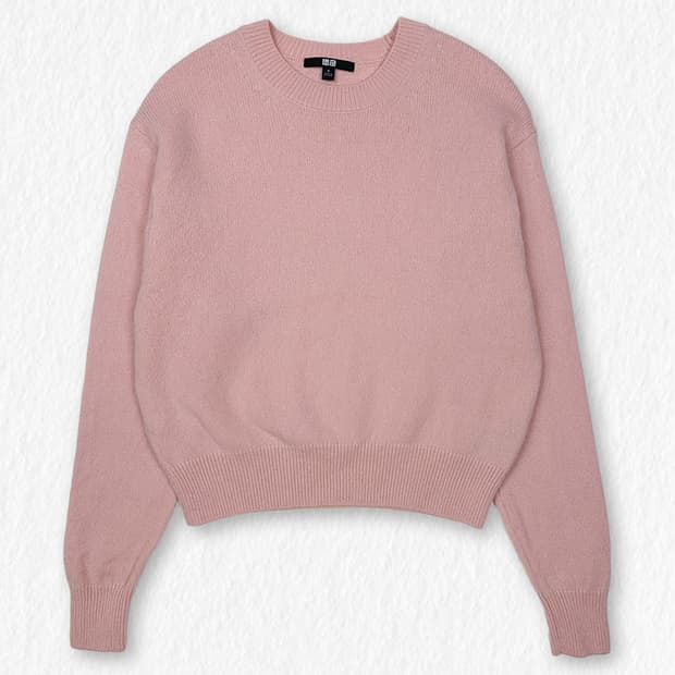 유니클로 울100 니트 핑크